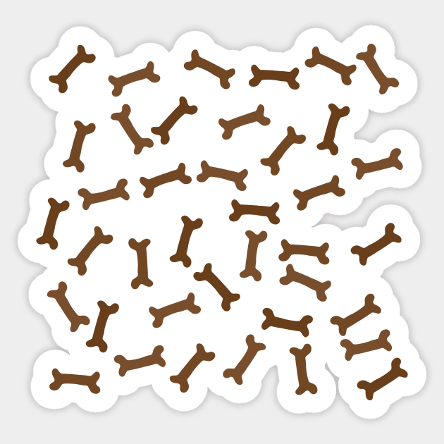 Dog Art - Chocolate Mini Bone Sticker by YasudaArt